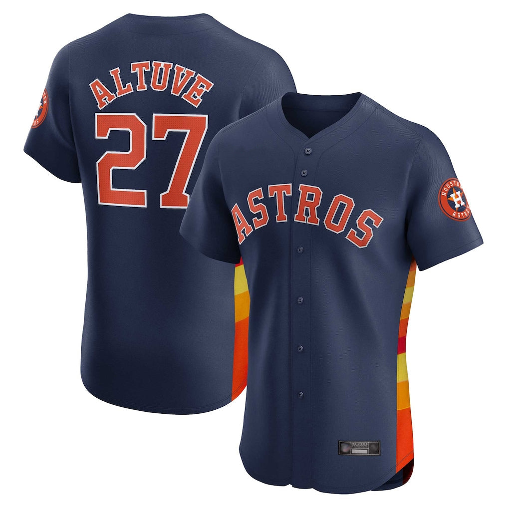 Rebec H.Astros #27 Jose Altuve Player Navy Limited Elite Home Stitched Jerseys