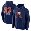 Rebec H.Astros #27 Jose Altuve Player Navy Pullover Hoodie Stitched Jerseys