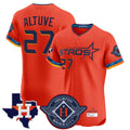 Rebec H.Astros #27 Jose Altuve Player Orange City Connect Texas Patch Vapor Premier Limited Elite Home Stitched Jerseys