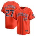 Rebec H.Astros #27 Jose Altuve Player Orange Home Limited Stitched Jerseys