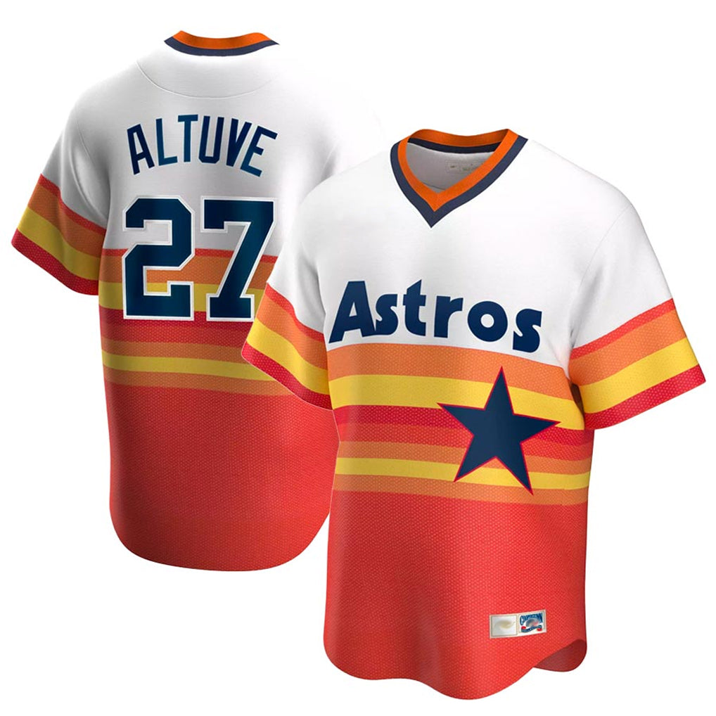 Rebec H.Astros #27 Jose Altuve Player Rainbow Cooperstown Collection T-shirt Stitched Jerseys