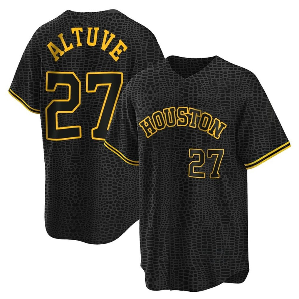 Rebec H.Astros #27 Jose Altuve Player Snake Skin City Home Game Stitched Jerseys