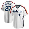 Rebec H.Astros #27 Jose Altuve Player White Cooperstown Collection T-shirt Stitched Jerseys