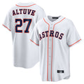 Rebec H.Astros #27 Jose Altuve Player White Home Game Stitched Jerseys