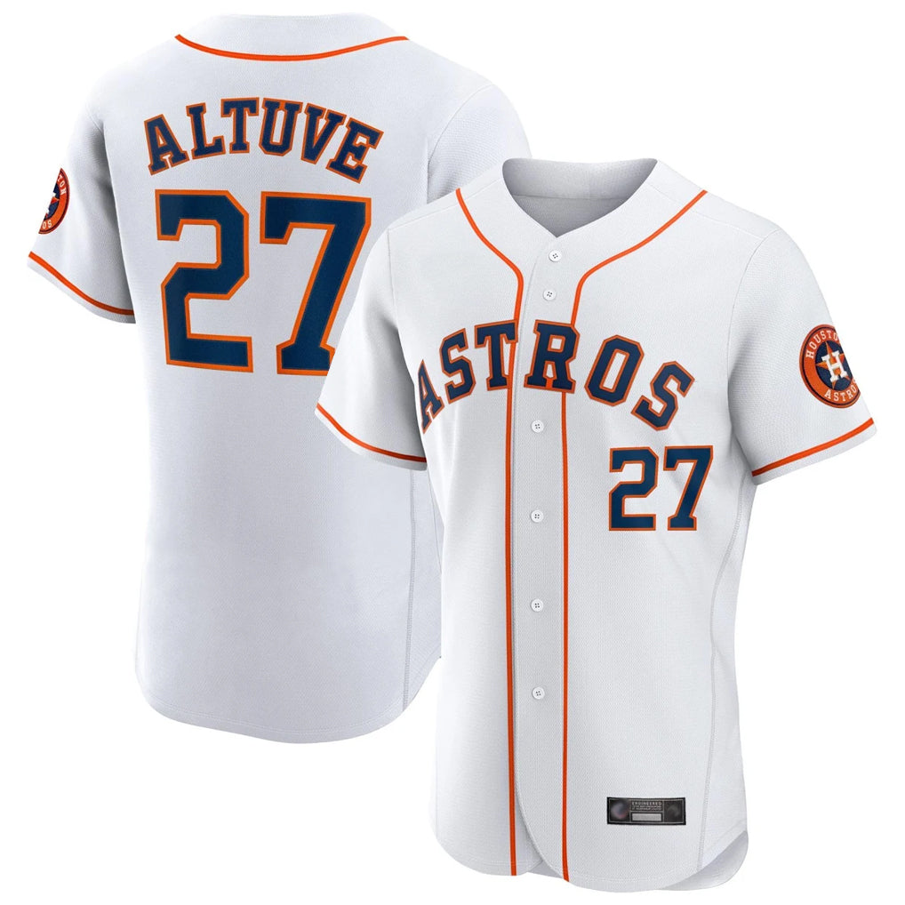 Rebec H.Astros #27 Jose Altuve Player White Limited Elite Home Stitched Jerseys