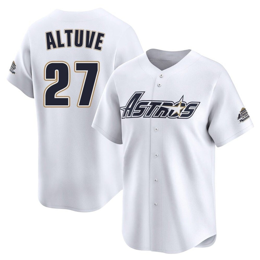 Rebec H.Astros #27 Jose Altuve Player White Throwback Cooperstown Collection Limited Stitched Jerseys