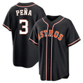 Rebec H.Astros #3 Jeremy Pe?a Player Black Fashion Out Home Game Stitched Jerseys