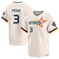 Rebec H.Astros #3 Jeremy Pe?a Player Cream Limited Home Stitched Jerseys