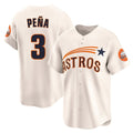 Rebec H.Astros #3 Jeremy Pe?a Player Cream Throwback Cooperstown Collection Limited Stitched Jerseys