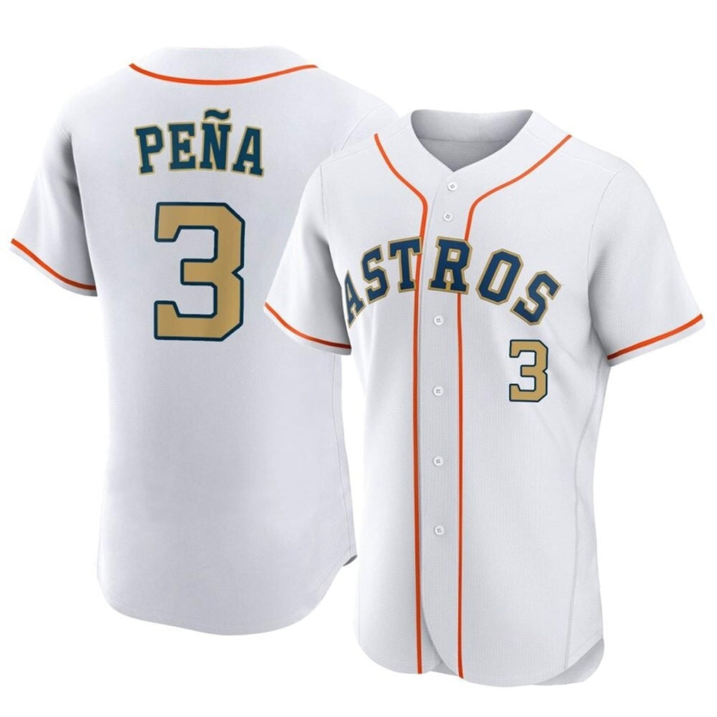 Rebec H.Astros #3 Jeremy Pe?a Player Gold Collection Limited Elite Home Stitched Jerseys