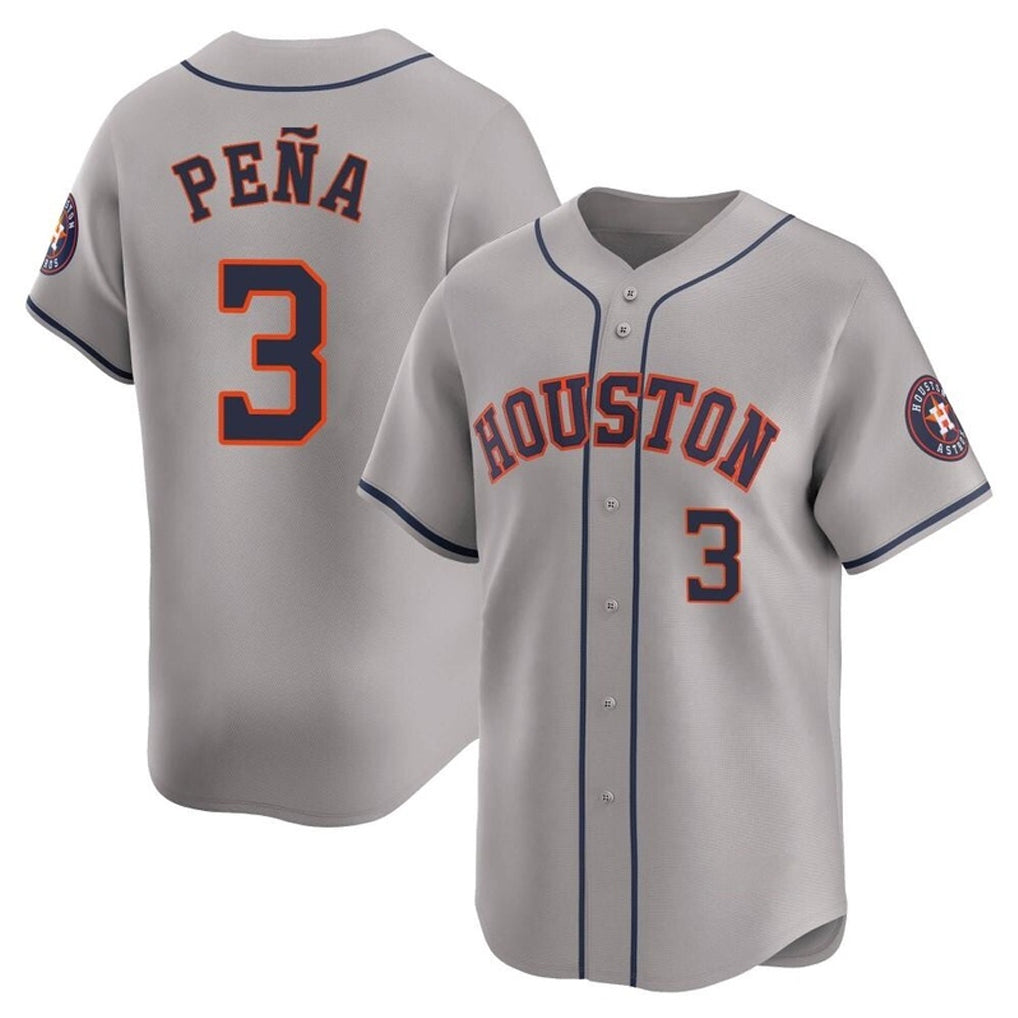 Rebec H.Astros #3 Jeremy Pe?a Player Gray Home Limited Stitched Jerseys
