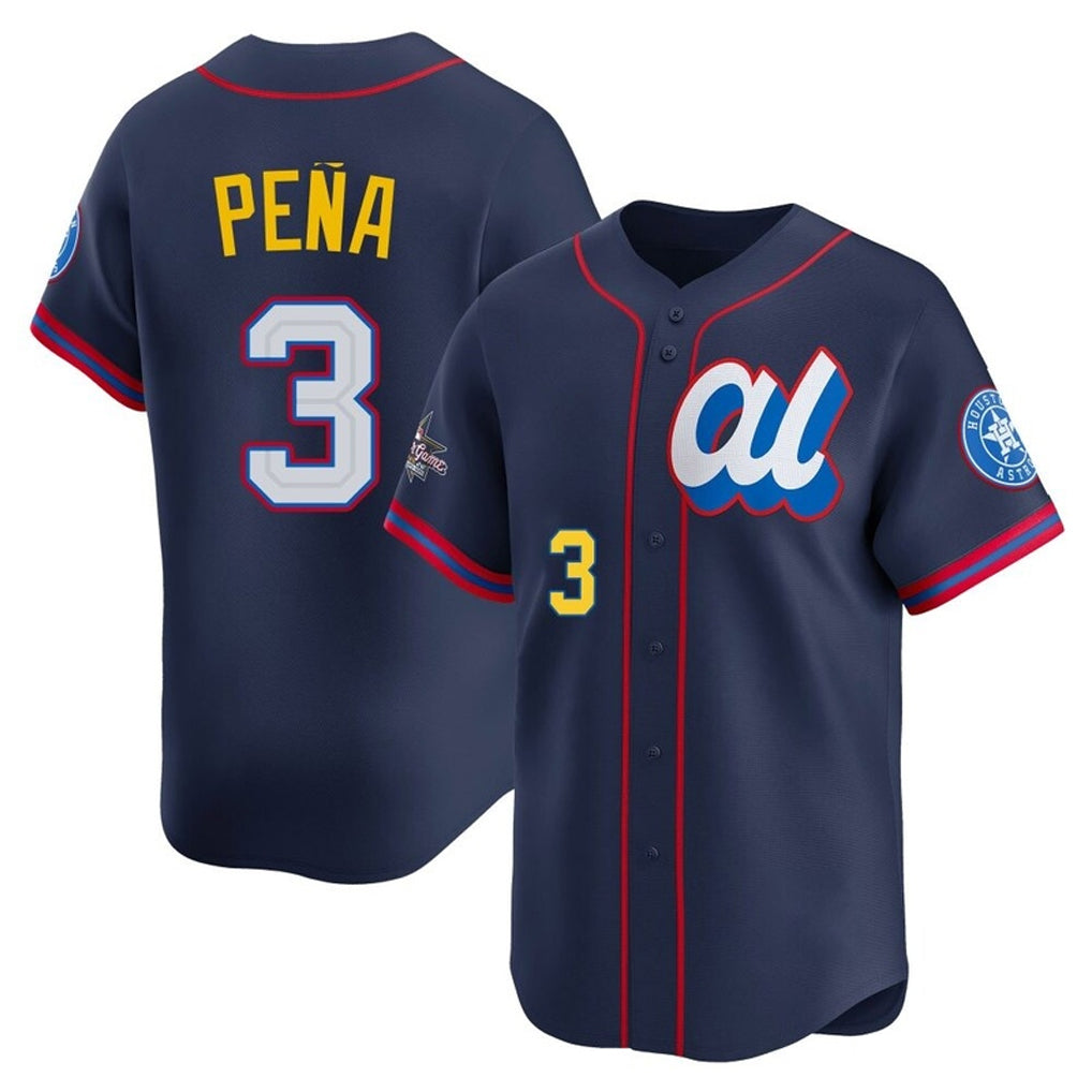 Rebec H.Astros #3 Jeremy Pe?a Player Navy American League All-Star Game Limited Stitched Jerseys