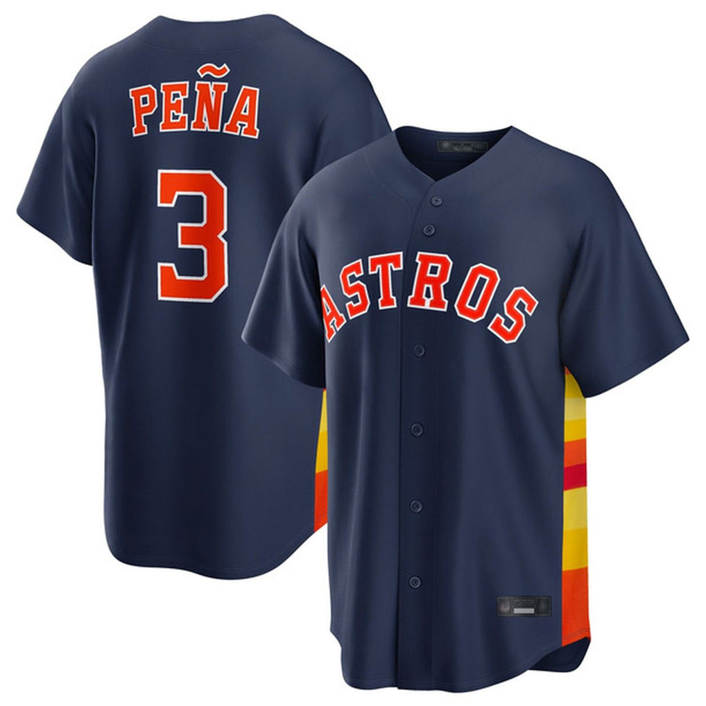 Rebec H.Astros #3 Jeremy Pe?a Player Navy Home Game Stitched Jerseys