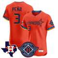 Rebec H.Astros #3 Jeremy Pe?a Player Orange City Connect Texas Patch Vapor Premier Limited Elite Home Stitched Jerseys