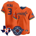 Rebec H.Astros #3 Jeremy Pe?a Player Orange City Connect Texas Patch Vapor Premier Limited Home Stitched Jerseys