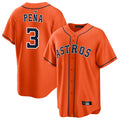 Rebec H.Astros #3 Jeremy Pe?a Player Orange Home Game Stitched Jerseys