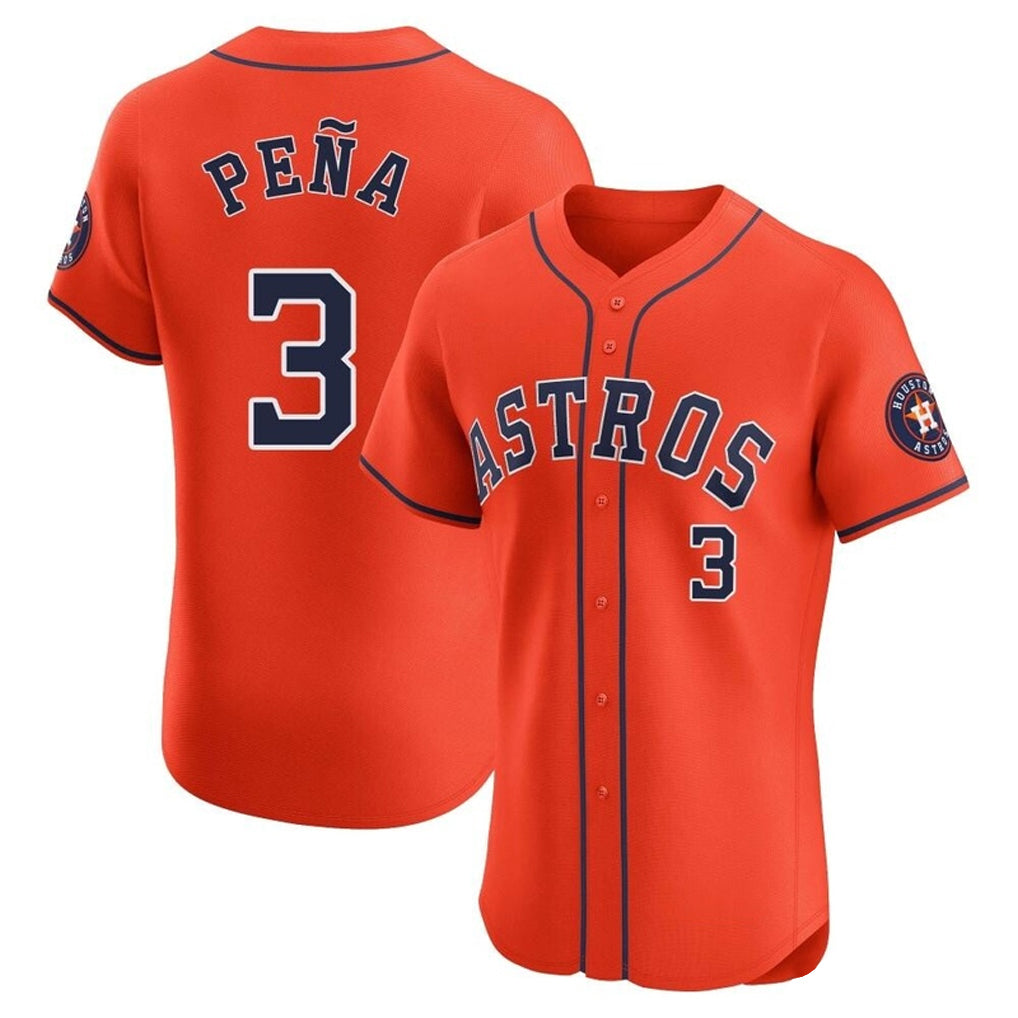 Rebec H.Astros #3 Jeremy Pe?a Player Orange Home Limited Elite Stitched Jerseys