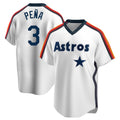 Rebec H.Astros #3 Jeremy Pe?a Player White Cooperstown Collection T-shirt Stitched Jerseys