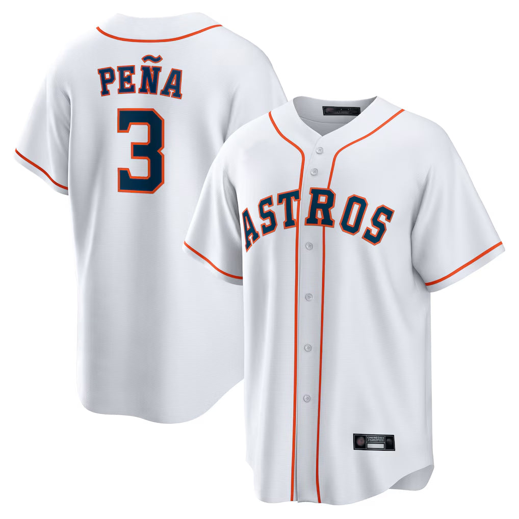 Rebec H.Astros #3 Jeremy Pe?a Player White Home Game Stitched Jerseys