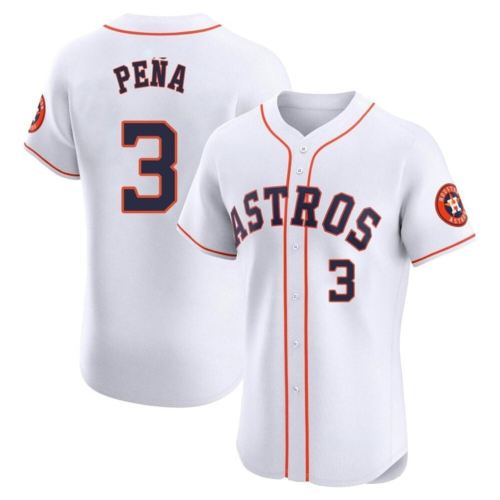 Rebec H.Astros #3 Jeremy Pe?a Player White Limited Elite Home Stitched Jerseys