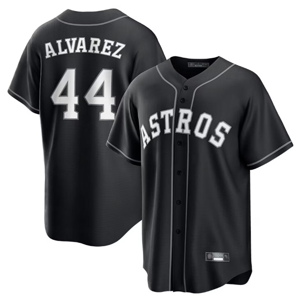 Rebec H.Astros #44 Yordan Alvarez Player Black Home Game Stitched Jerseys
