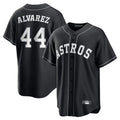 Rebec H.Astros #44 Yordan Alvarez Player Black Home Game Stitched Jerseys