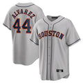 Rebec H.Astros #44 Yordan Alvarez Player Gray Home Game Stitched Jerseys