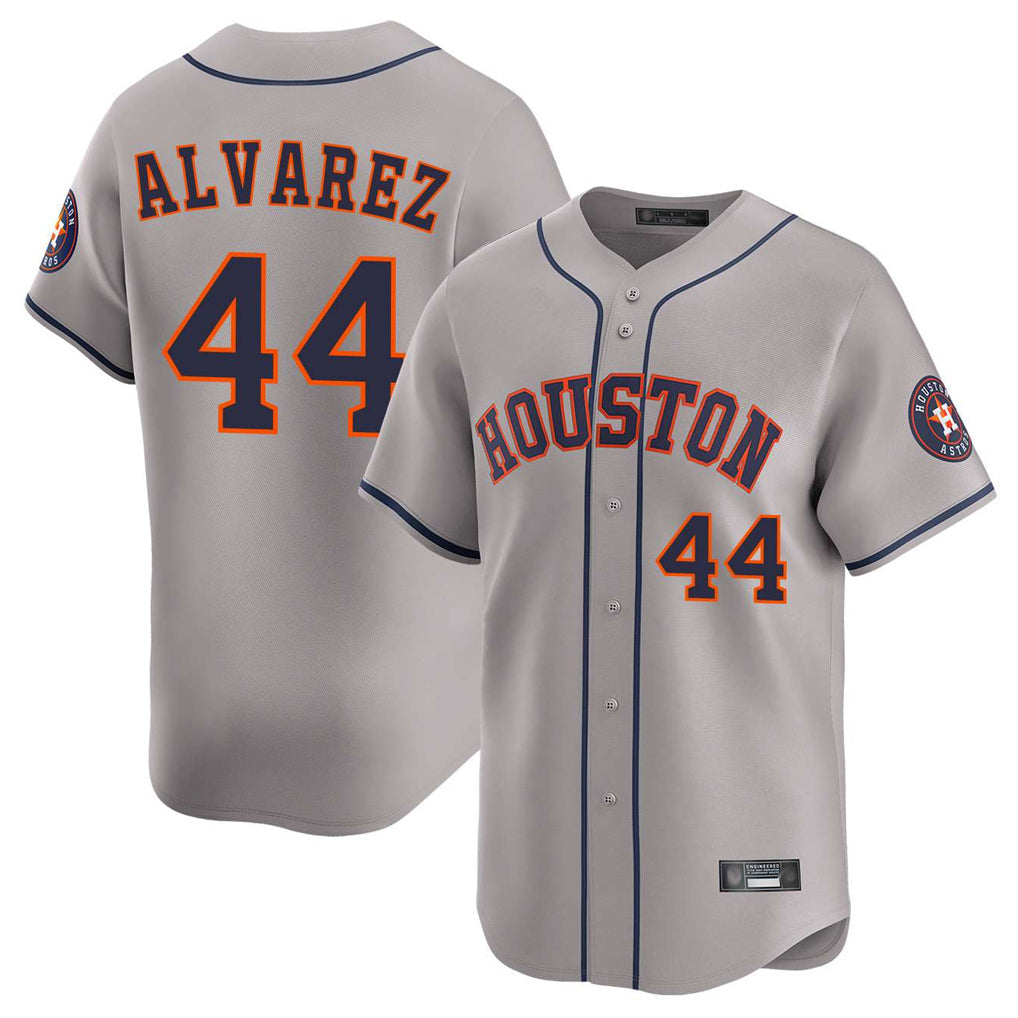 Rebec H.Astros #44 Yordan Alvarez Player Gray Home Limited Stitched Jerseys