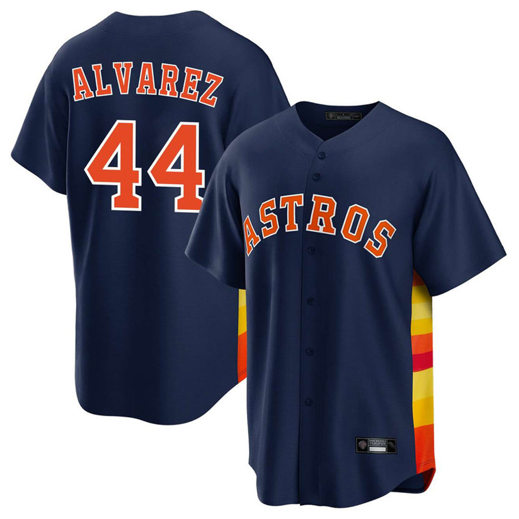 Rebec H.Astros #44 Yordan Alvarez Player Navy Home Game Stitched Jerseys