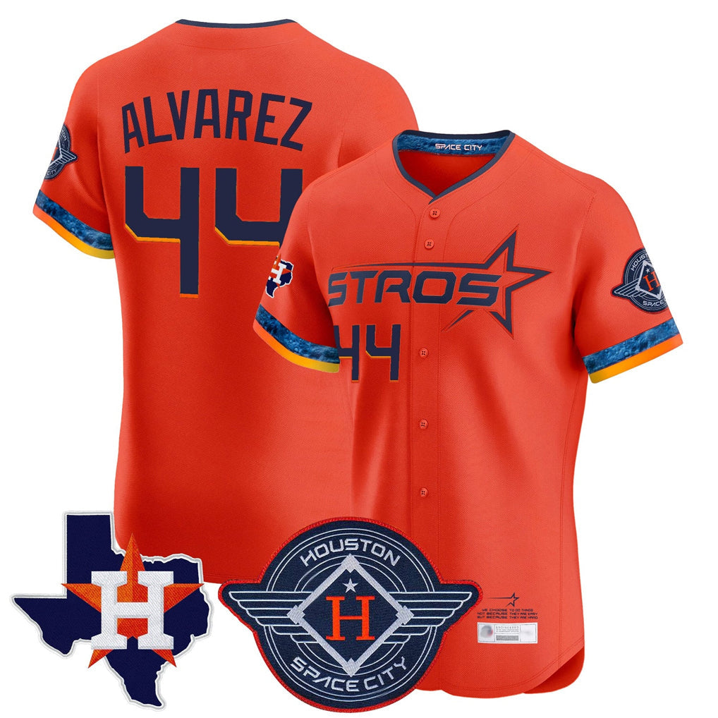 Rebec H.Astros #44 Yordan Alvarez Player Orange City Connect Texas Patch Vapor Premier Limited Elite Home Stitched Jerseys