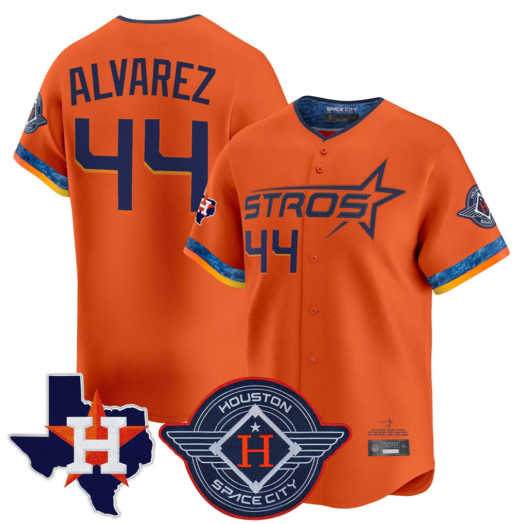 Rebec H.Astros #44 Yordan Alvarez Player Orange City Connect Texas Patch Vapor Premier Limited Home Stitched Jerseys