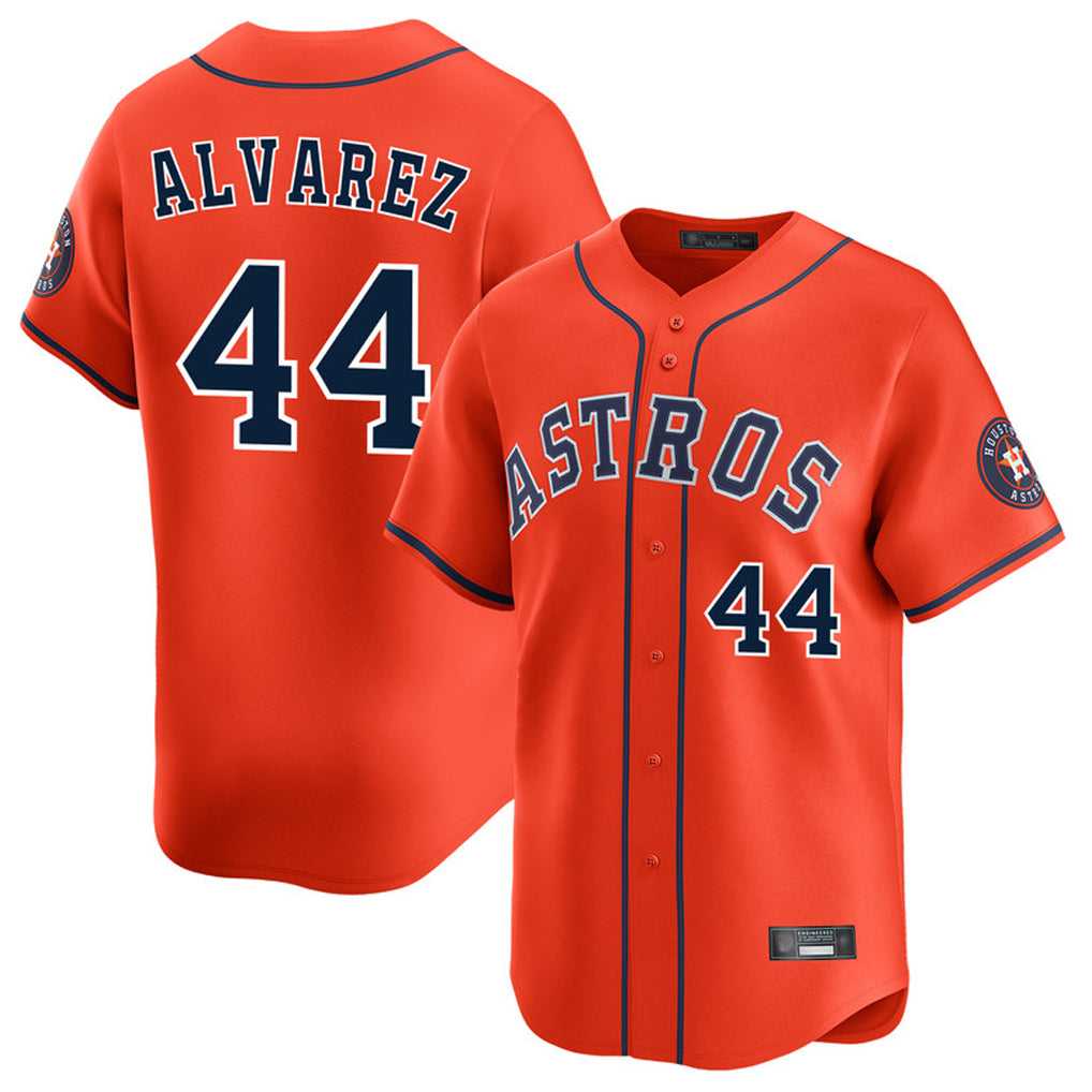 Rebec H.Astros #44 Yordan Alvarez Player Orange Home Limited Stitched Jerseys