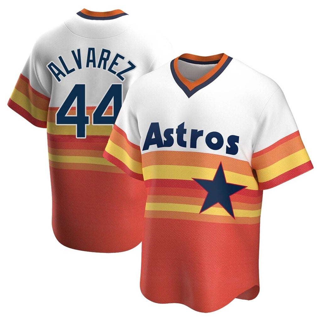 Rebec H.Astros #44 Yordan Alvarez Player Rainbow Cooperstown Collection T-shirt Stitched Jerseys
