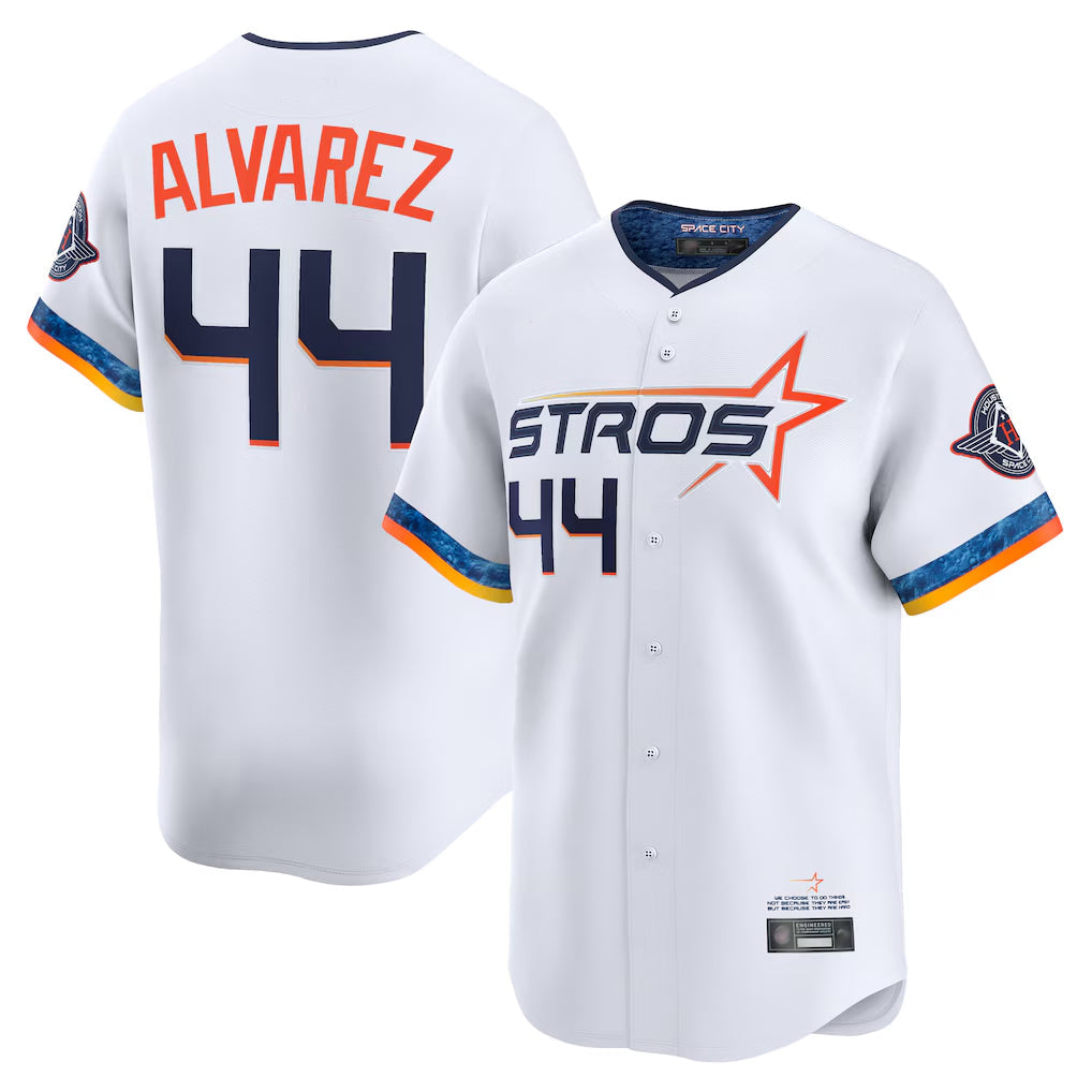 Rebec H.Astros #44 Yordan Alvarez Player White City Connect Limited Home Stitched Jerseys