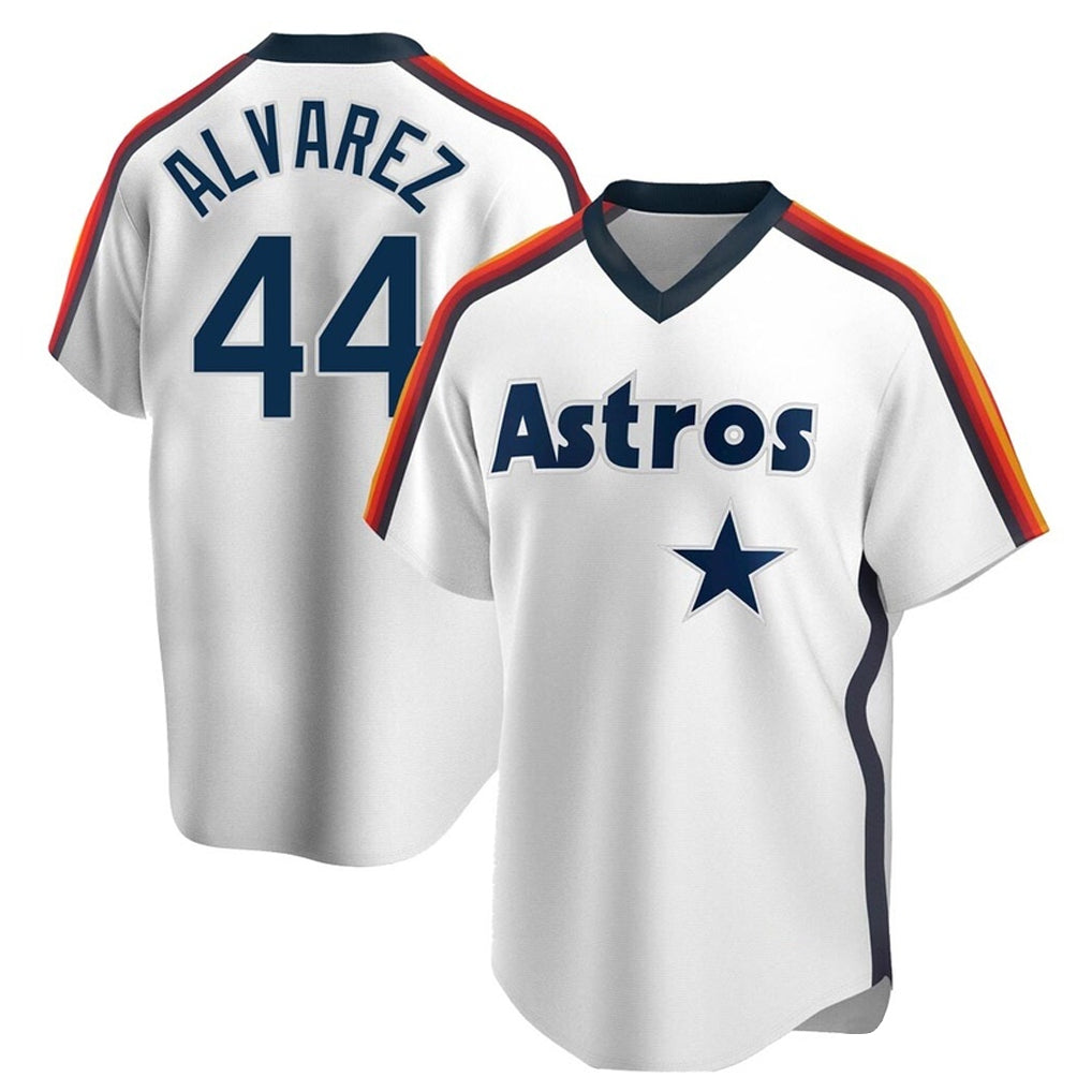 Rebec H.Astros #44 Yordan Alvarez Player White Cooperstown Collection T-shirt Stitched Jerseys