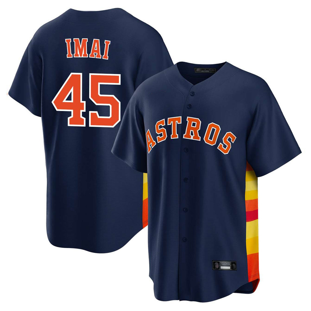 Rebec H.Astros #45 Tatsuya Imai Player Navy Home Game Stitched Jerseys