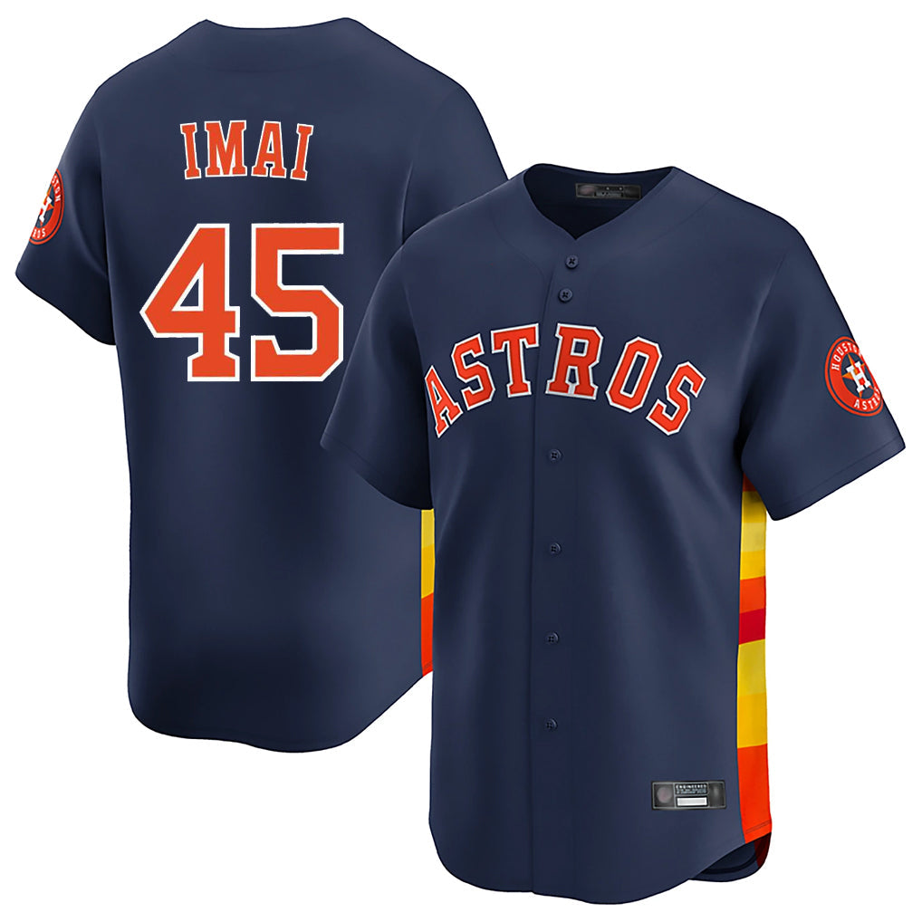 Rebec H.Astros #45 Tatsuya Imai Player Navy Home Limited Stitched Jerseys