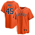 Rebec H.Astros #45 Tatsuya Imai Player Orange Home Game Stitched Jerseys