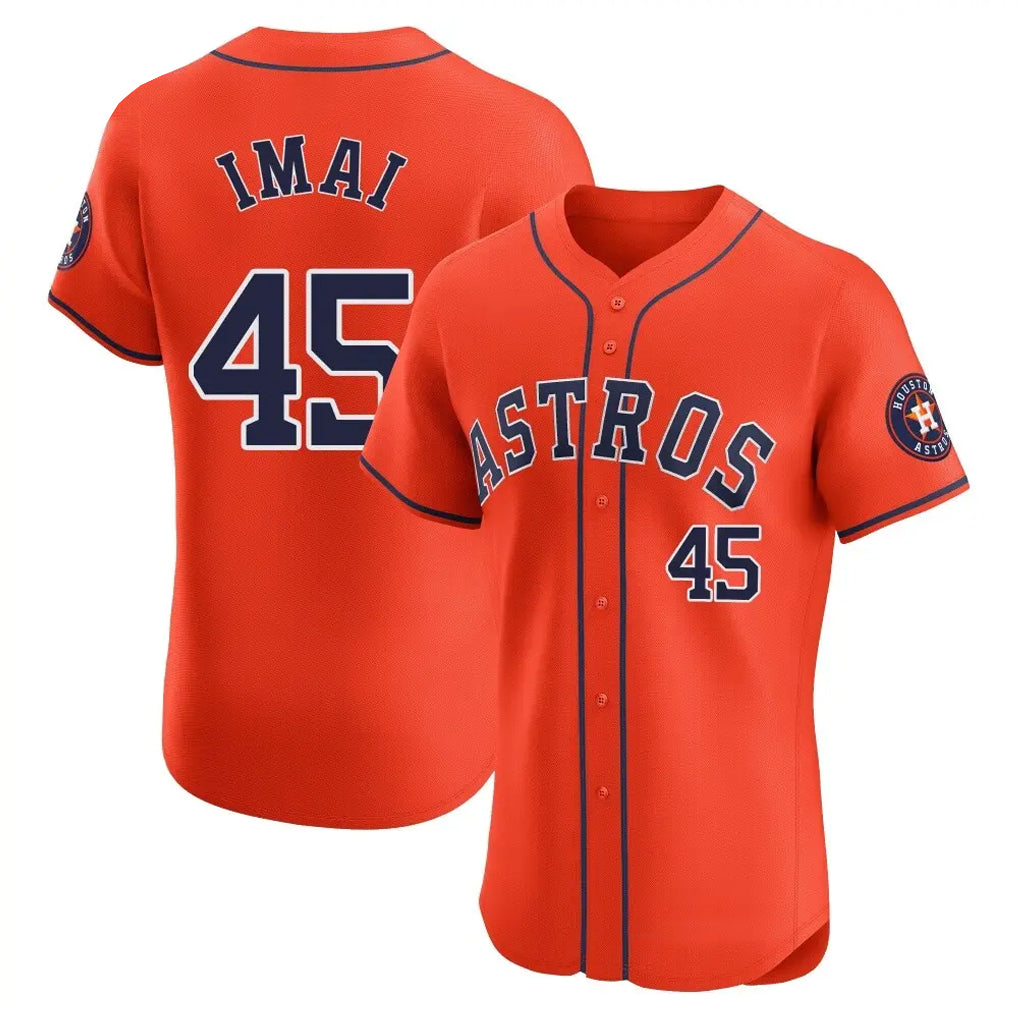 Rebec H.Astros #45 Tatsuya Imai Player Orange Home Limited Elite Stitched Jerseys