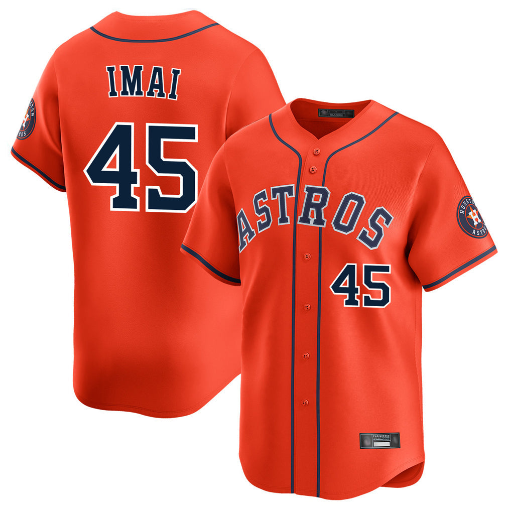 Rebec H.Astros #45 Tatsuya Imai Player Orange Home Limited Stitched Jerseys