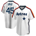 Rebec H.Astros #45 Tatsuya Imai Player White Cooperstown Collection T-shirt Stitched Jerseys