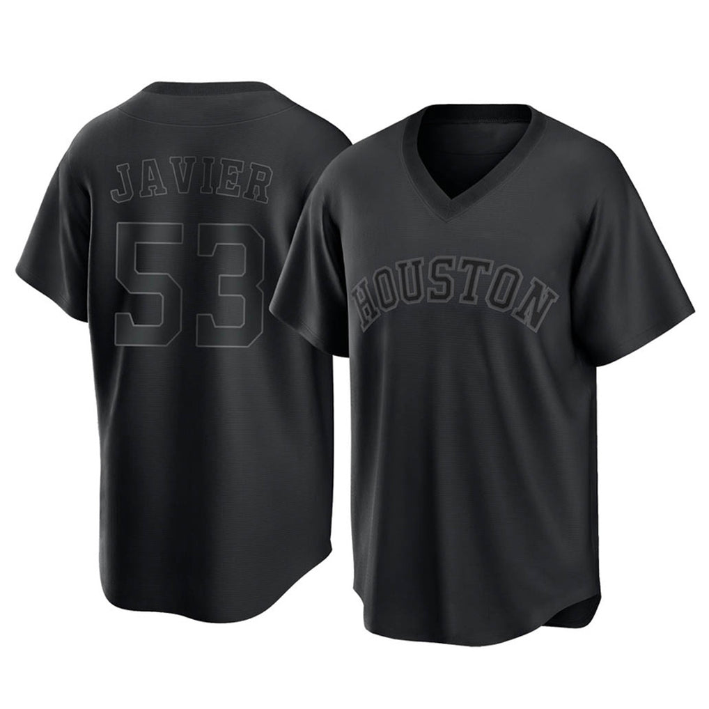 Rebec H.Astros #53 Cristian Javier Player Black Fashion T-shirt Home Game Stitched Jerseys