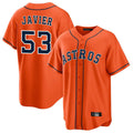 Rebec H.Astros #53 Cristian Javier Player Orange Home Game Stitched Jerseys