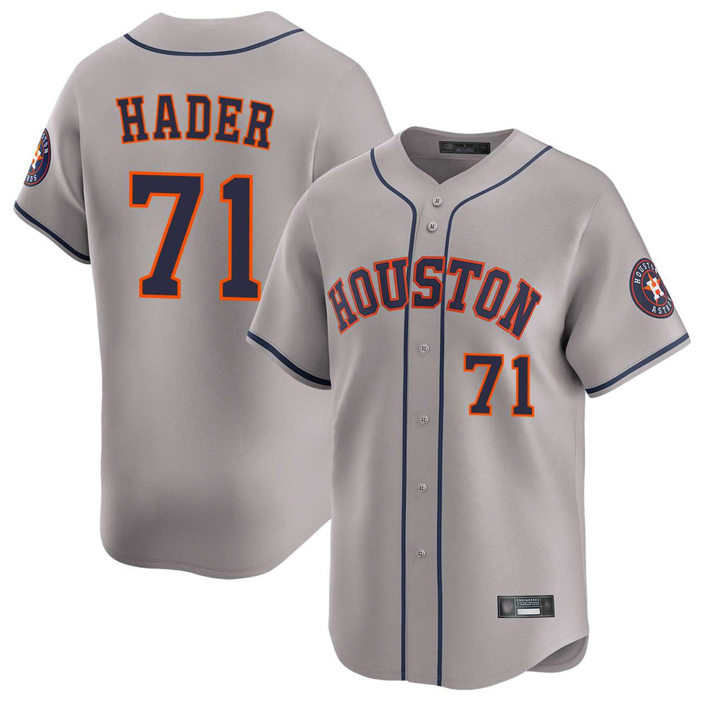 Rebec H.Astros #71 Josh Hader Player Gray Home Limited Stitched Jerseys