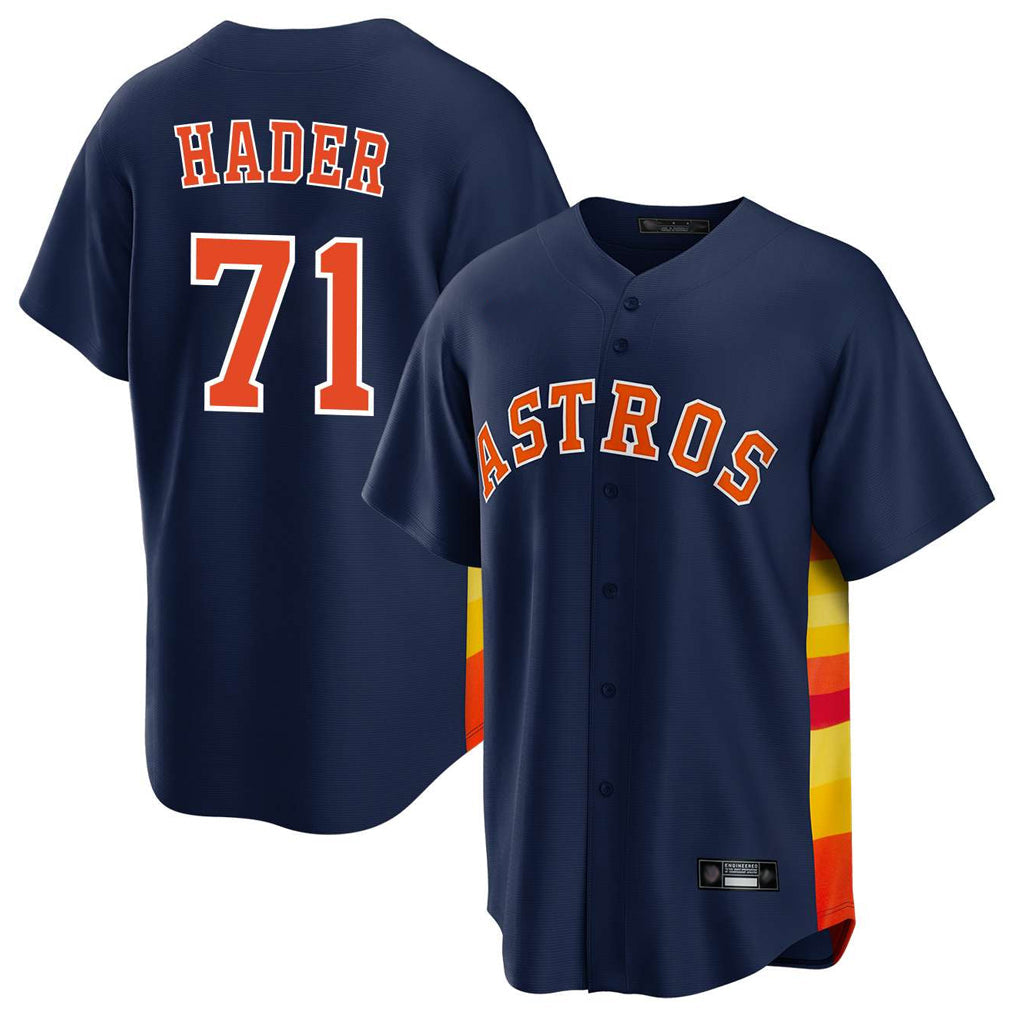 Rebec H.Astros #71 Josh Hader Player Navy Home Game Stitched Jerseys
