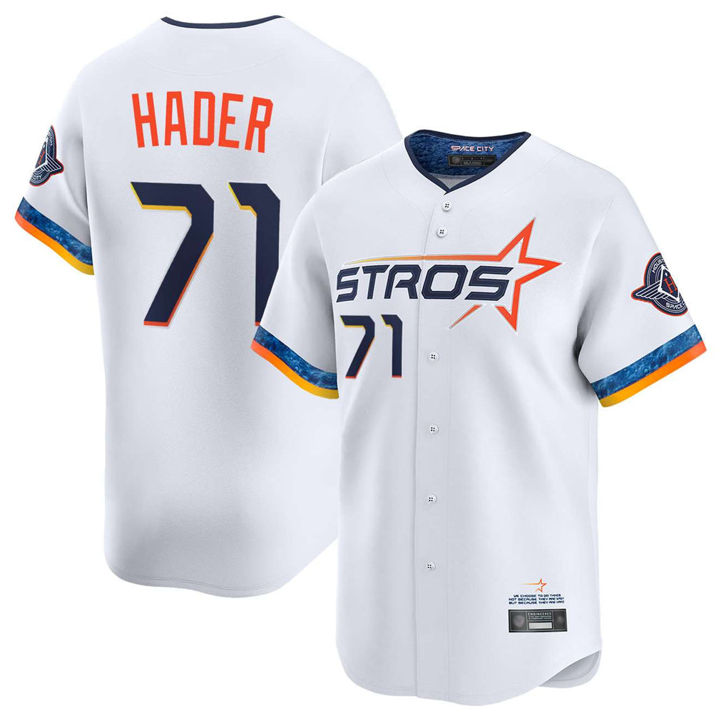 Rebec H.Astros #71 Josh Hader Player White City Connect Limited Home Stitched Jerseys
