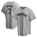 Rebec H.Astros #7 Craig Biggio Player Gray Home Game Stitched Jerseys