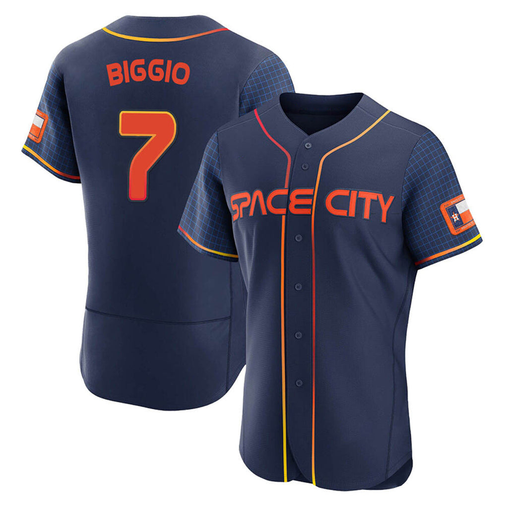 Rebec H.Astros #7 Craig Biggio Player Navy City Connect Limited Elite Home Stitched Jerseys