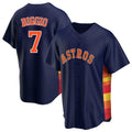 Rebec H.Astros #7 Craig Biggio Player Navy Home Game Stitched Jerseys