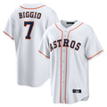 Rebec H.Astros #7 Craig Biggio Player White Home Game Stitched Jerseys